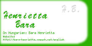 henrietta bara business card